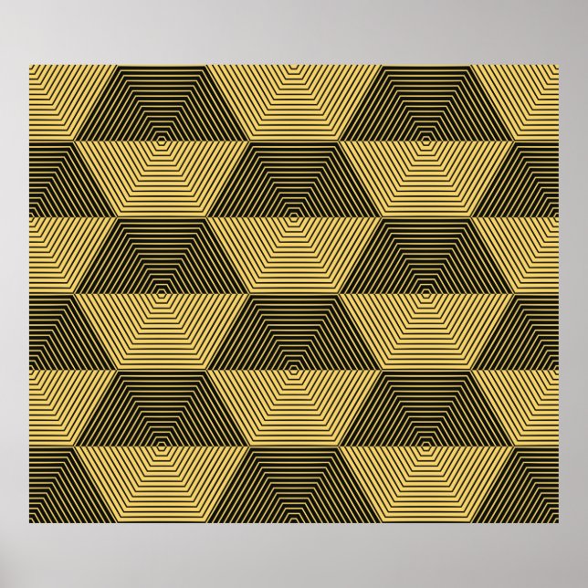Abstract geometric background. Hexagonal mesh with Poster (Front)