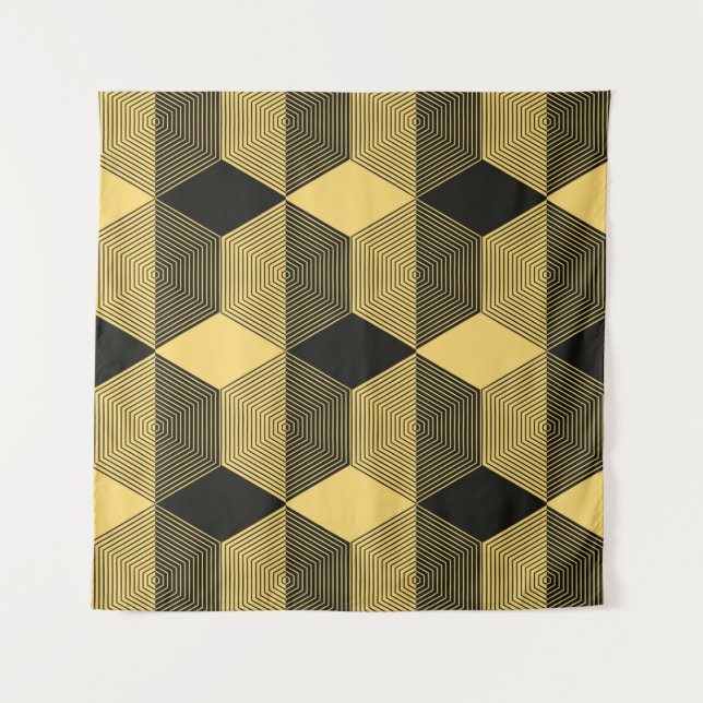 Abstract geometric background. Hexagonal mesh with Tapestry (Front)