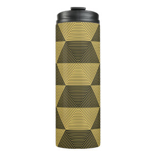 Abstract geometric background. Hexagonal mesh with Thermal Tumbler
