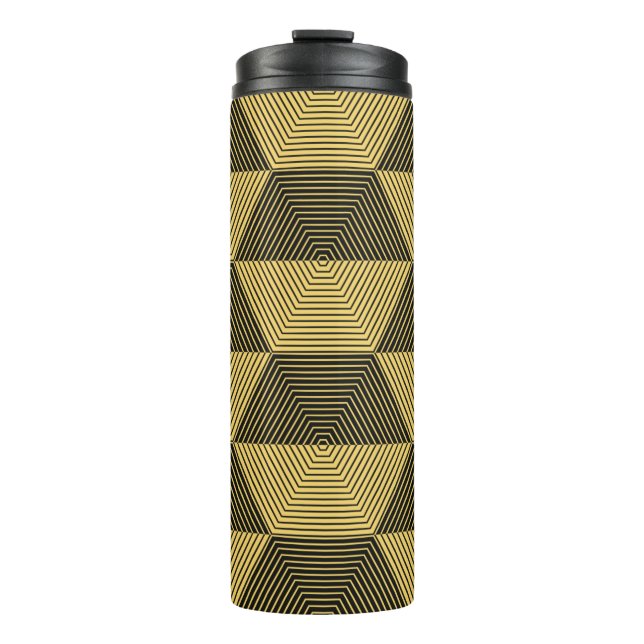 Abstract geometric background. Hexagonal mesh with Thermal Tumbler (Front)