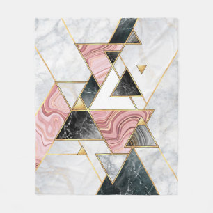 Abstract geometric background. Modern marble mosai Fleece Blanket