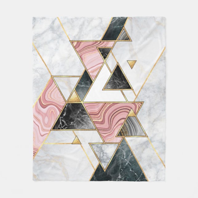 Abstract geometric background. Modern marble mosai Fleece Blanket (Front)