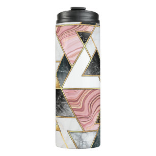 Abstract geometric background. Modern marble mosai Thermal Tumbler