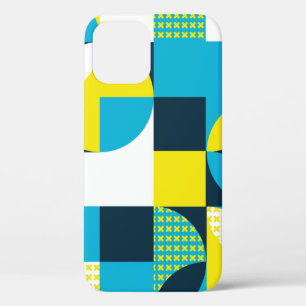 Abstract geometric background with squares, trian iPhone 12 case