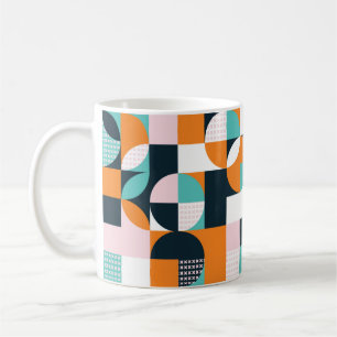 Abstract geometric background with squares,  trian coffee mug