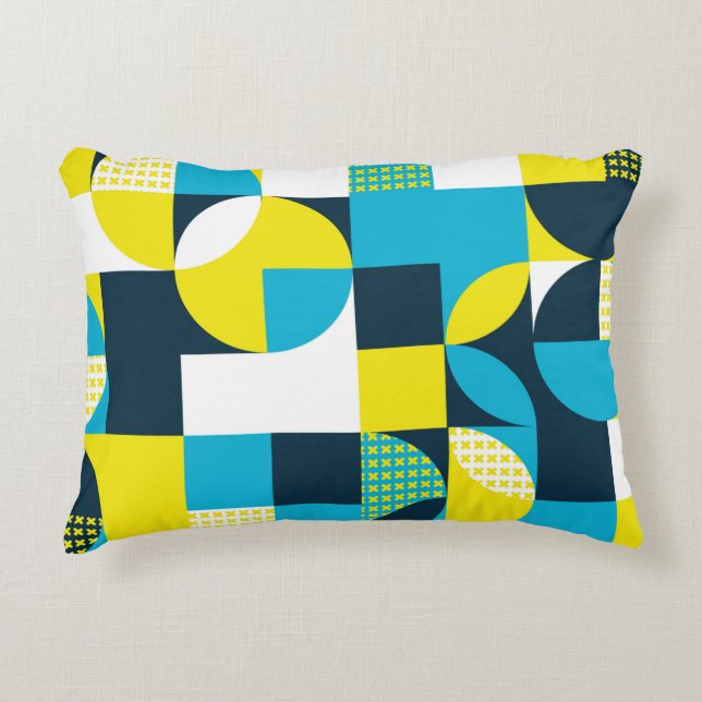 Abstract geometric background with squares,  trian decorative cushion (Front)