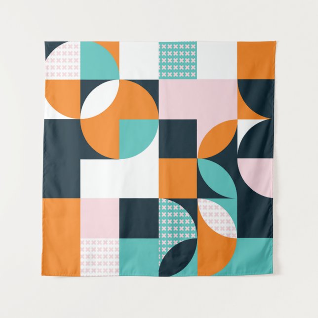 Abstract geometric background with squares,triangl tapestry (Front)