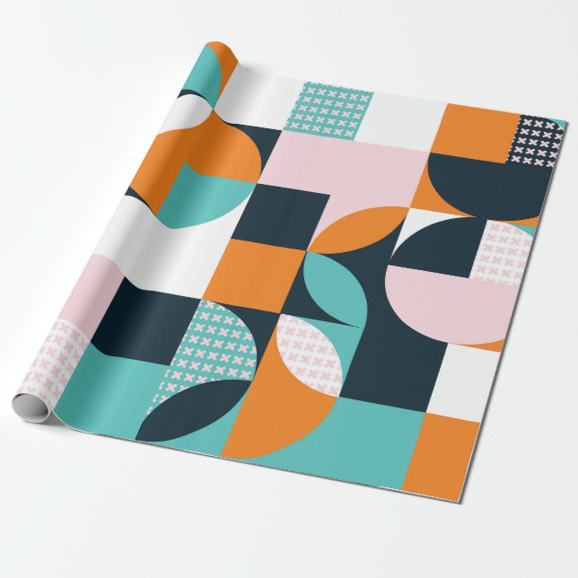 Abstract geometric background with squares,triangl wrapping paper (Unrolled)