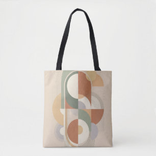 Abstract Geometric Bauhaus Art Print Mid-Century Tote Bag