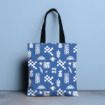 Abstract Geometric Bird Floral Blue Girly Chic Tote Bag<br><div class="desc">Abstract Geometric Bird Floral Blue Girly Chic Tote Bag features a stylish modern abstract blue and white groovy geometric,  retro matisse floral with rainbows and birds in blue and white. Perfect for birthday,  Mother's Day,  Christmas gifts,  celebrations and more. Created by Evco Studio www.zazzle.com/store/evcostudio</div>