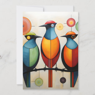 Abstract Geometric Birds Wonders Holiday Card