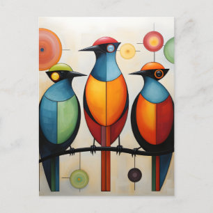 Abstract Geometric Birds Wonders Holiday Postcard
