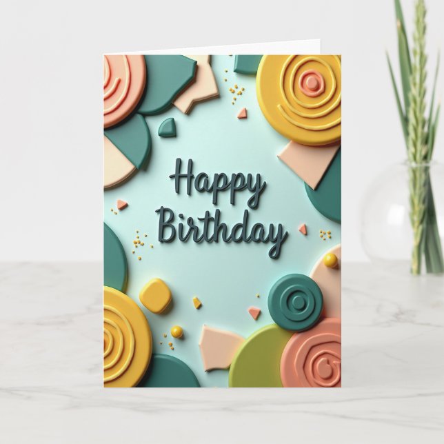 Abstract Geometric Birthday Card (Front)