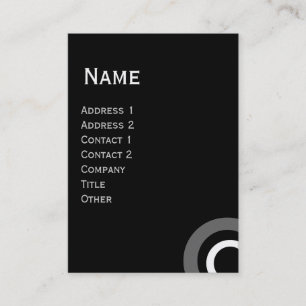 ABSTRACT GEOMETRIC BLACK WHITE GREY CIRCLES BUSINESS CARD
