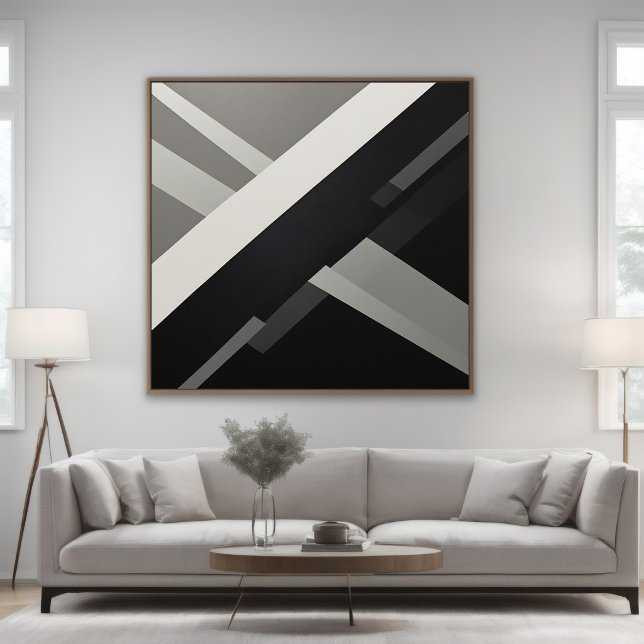 Abstract Geometric Black White Grey Poster (Creator Uploaded)