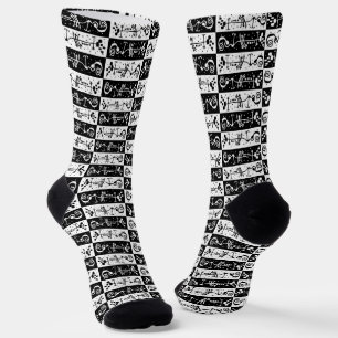 Abstract Geometric Black & White Pattern – Hand Dr Socks
