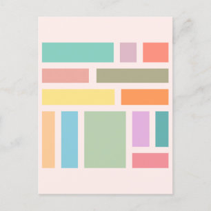 Abstract Geometric Blocks Postcard