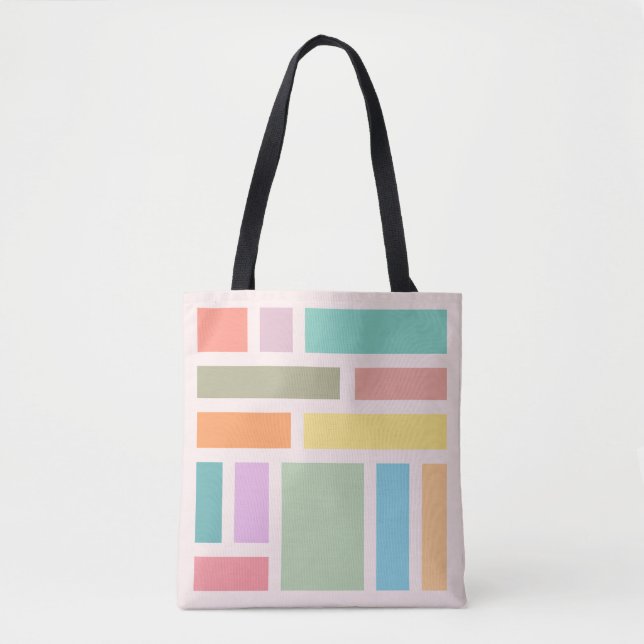 Abstract Geometric Blocks Tote Bag (Front)