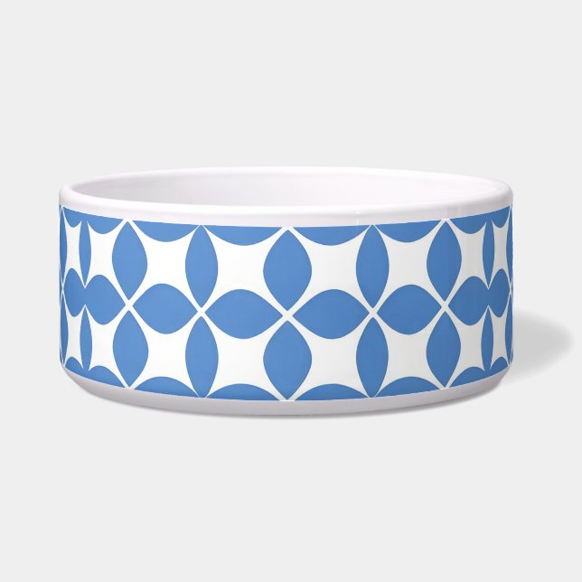 Abstract Geometric Blue and White Pattern (Front)