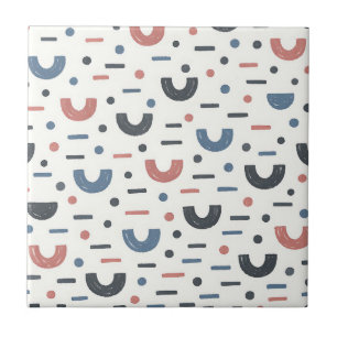 Abstract Geometric Boho Pattern Ceramic Tile