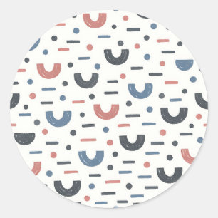 Abstract Geometric Boho Pattern Classic Round Sticker