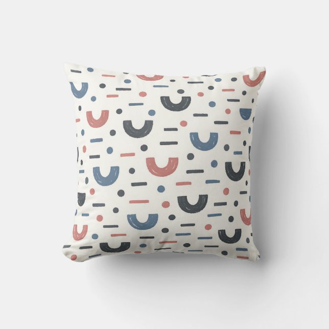 Abstract Geometric Boho Pattern Cushion (Front)