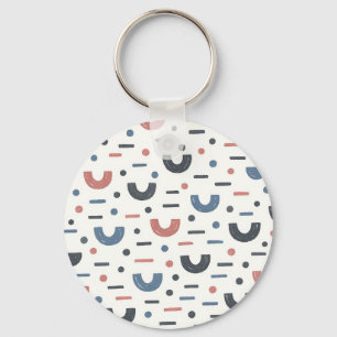 Abstract Geometric Boho Pattern Key Ring