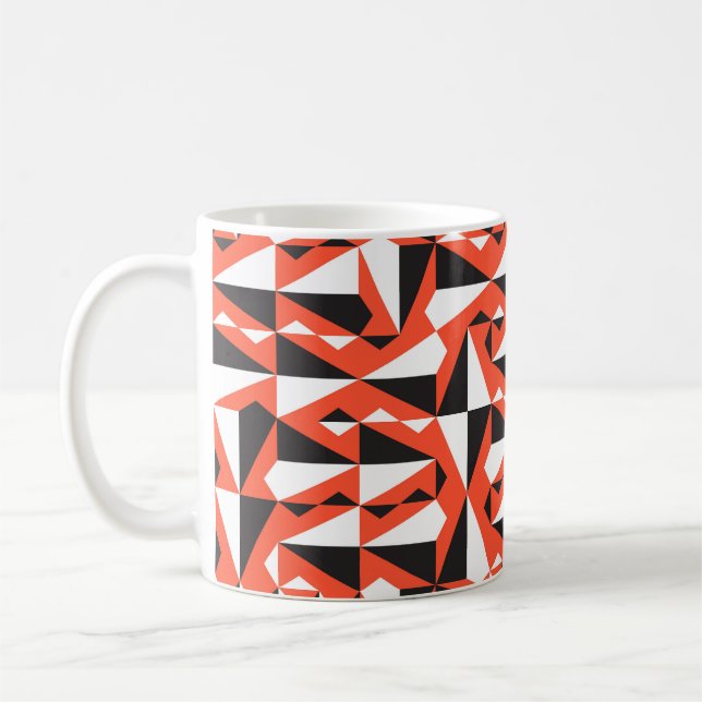 Abstract Geometric Brush: Vintage Pattern Coffee Mug (Left)