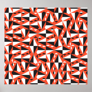 Abstract Geometric Brush: Vintage Pattern Poster