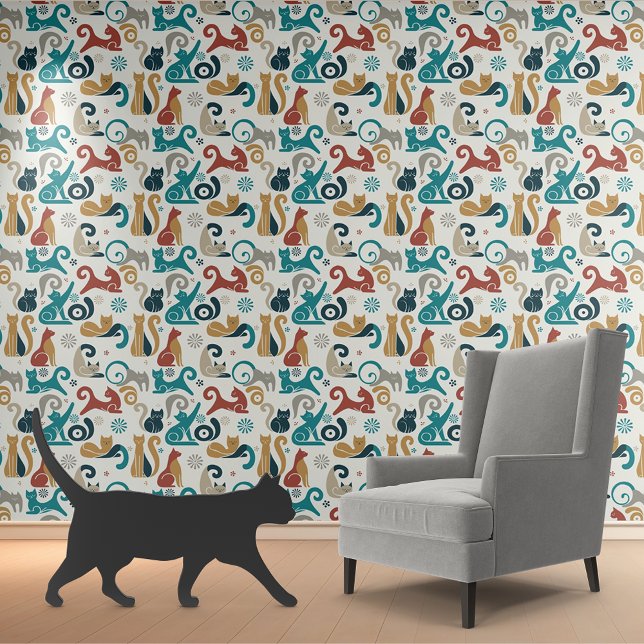Abstract Geometric Cat Pattern Wallpaper (Creator Uploaded)