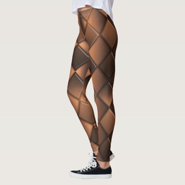 Abstract geometric chocolate texture. leggings (Left)