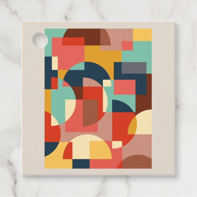 Abstract geometric circle background favour tags (Front)