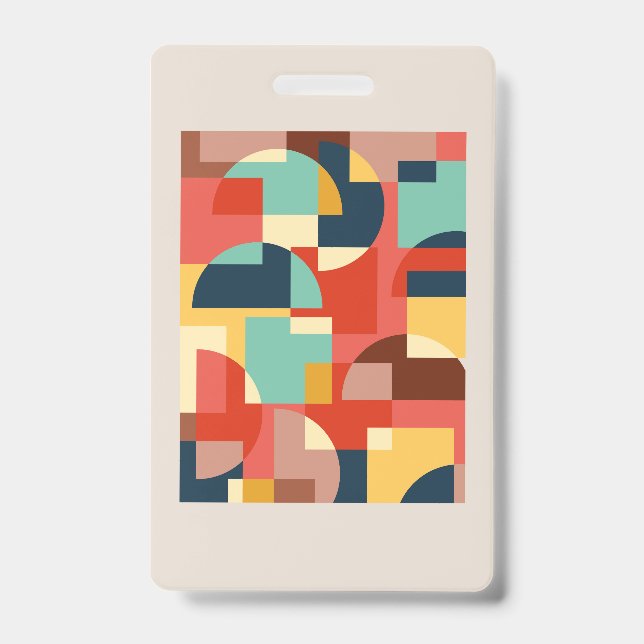 Abstract geometric circle background ID badge (Front)