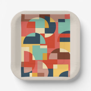 Abstract geometric circle background paper plate