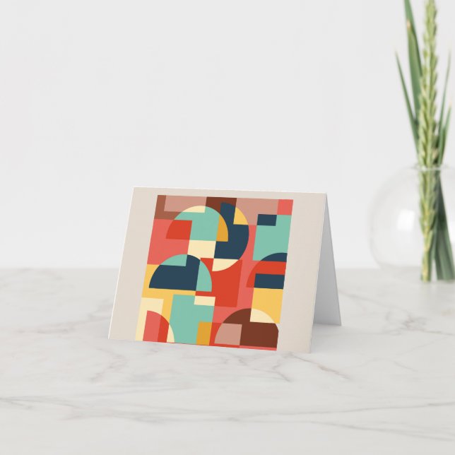 Abstract geometric circle background thank you card (Front)