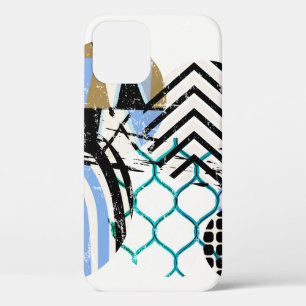 abstract geometric circle background, with grunge  iPhone 12 case