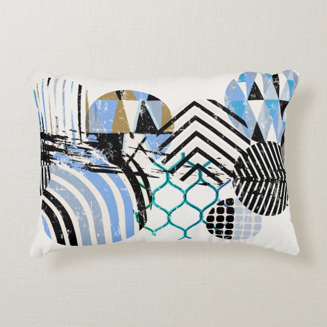 abstract geometric circle background, with grunge  decorative cushion (Front)