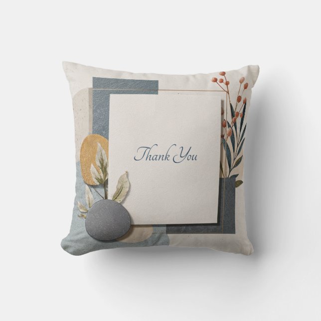 Abstract Geometric Circle Botanical Terracotta Cushion (Front)