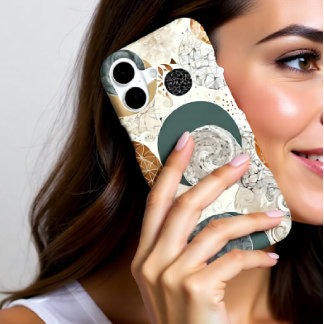 Abstract Geometric Circle Pattern Neutral Boho 384