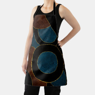 Abstract Geometric Circles Gold  Glitter Foil   Apron