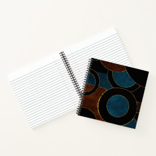Abstract Geometric Circles Gold  Glitter Foil   Notebook