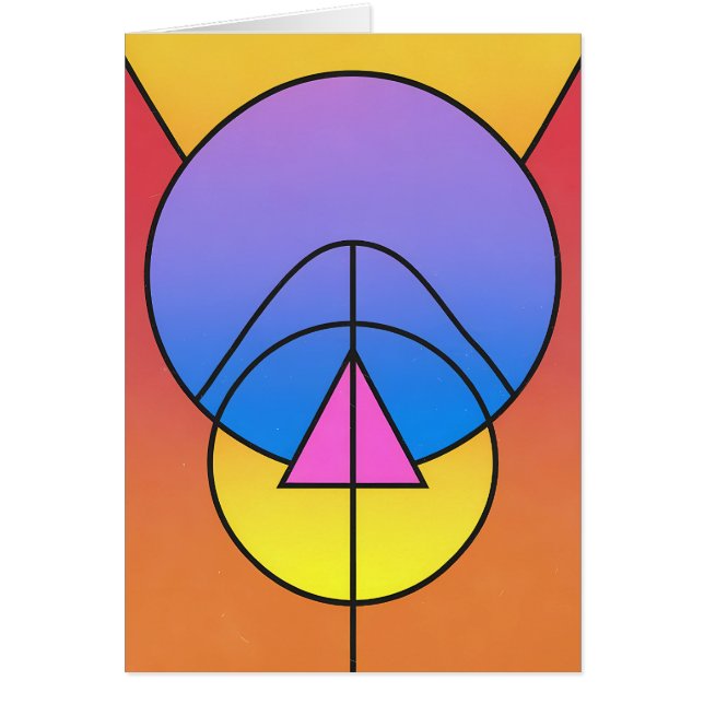 Abstract Geometric Circles Line Colorful Card (Front)
