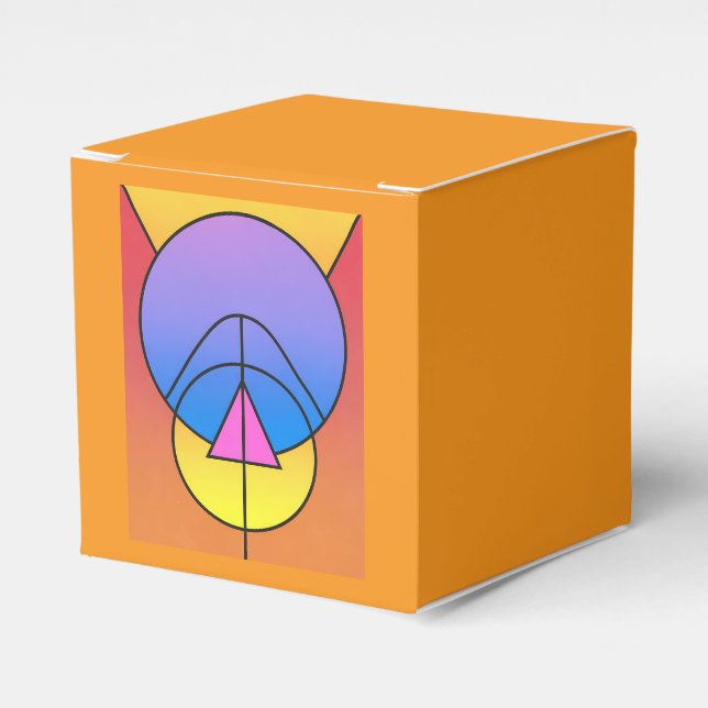 Abstract Geometric Circles Line Colorful  Favour Box (Front Side)