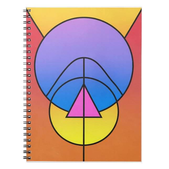 Abstract Geometric Circles Line Colorful  Notebook (Front)