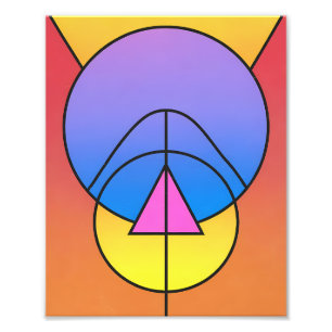 Abstract Geometric Circles Line Colorful Poster