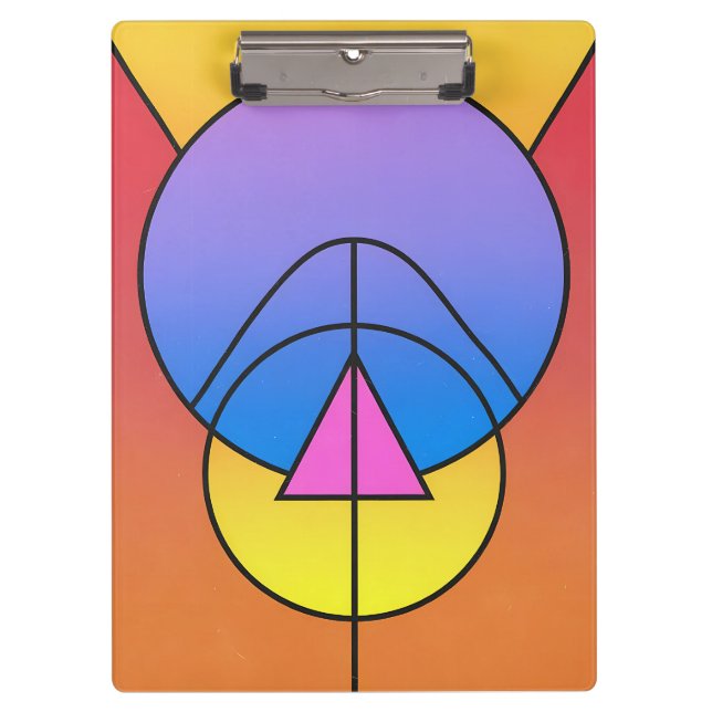 Abstract Geometric Circles Line Colorful Poster Clipboard (Front)