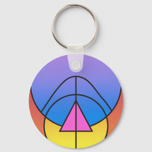 Abstract Geometric Circles Line Colorful Poster Key Ring