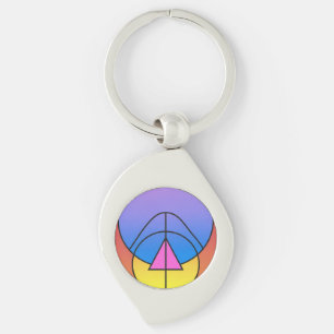 Abstract Geometric Circles Line Colorful Poster Key Ring