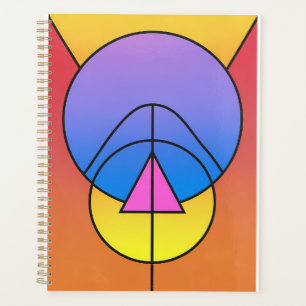 Abstract Geometric Circles Line Poster Planner