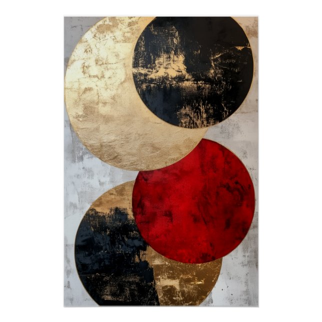 Abstract Geometric Circles Painting – Contemporary Poster (Front)